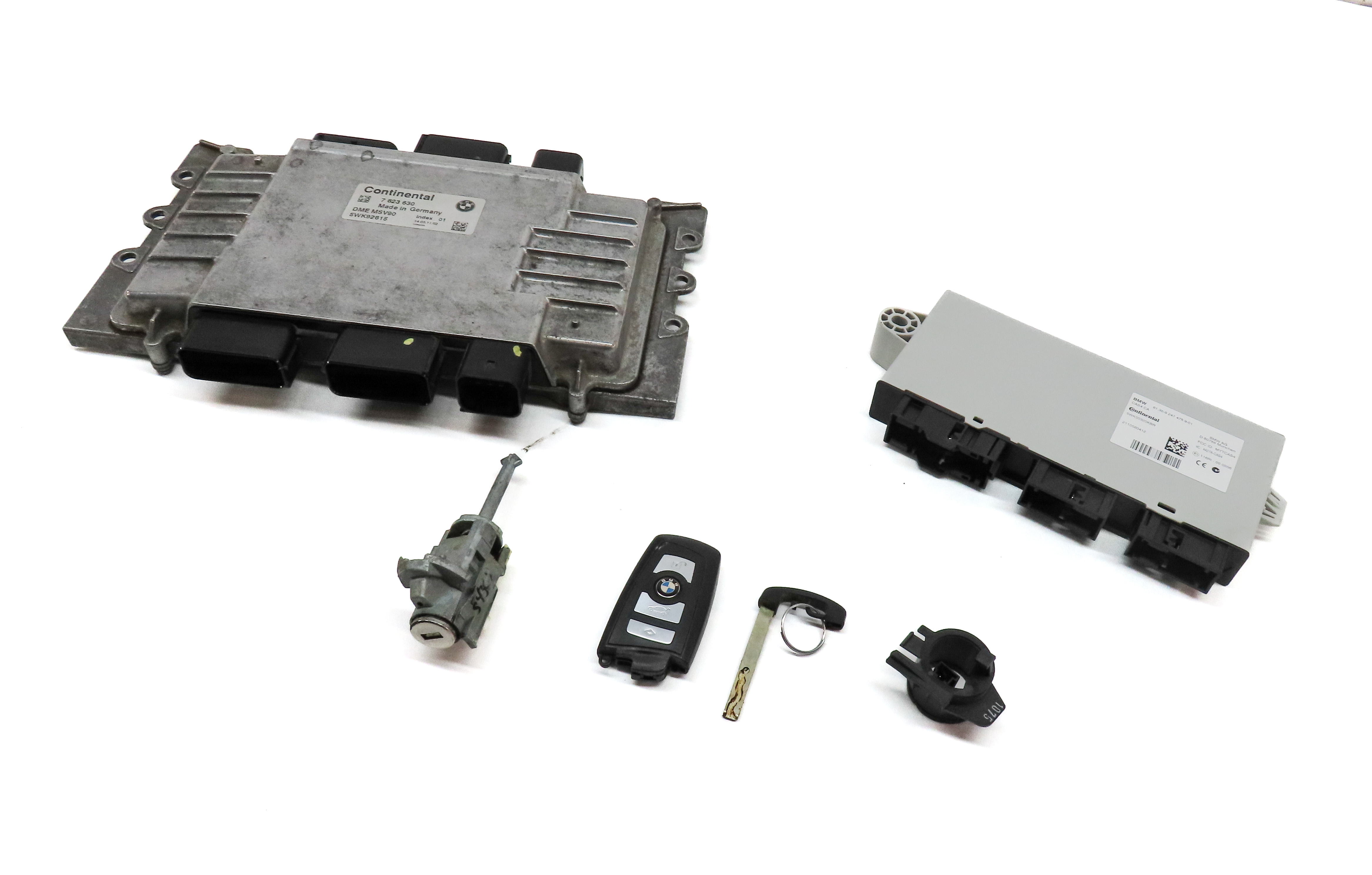 2011-2012 BMW 528i X3 (F10 F25) 3.0L N52 ENGINE DME CAS 4 CONTROL MODULE KEY SET — exact item pictured